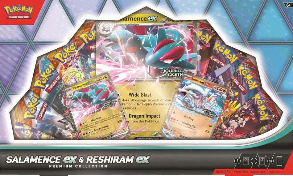 Pokémon TCG: DESTINED RIVALS SALAMENCE EX Y RESHIRAM PREMIUM (ingles)