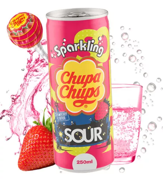 Refresco Coreano Sabor Fresa acida, Chupa Chups 250ml