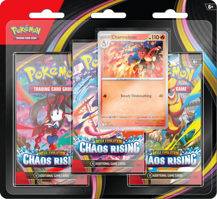 Pókemon TCG: Mega Evolutions 4 CAOS CRECIENTE - 3-PACK BLISTER (ESPAÑOL)