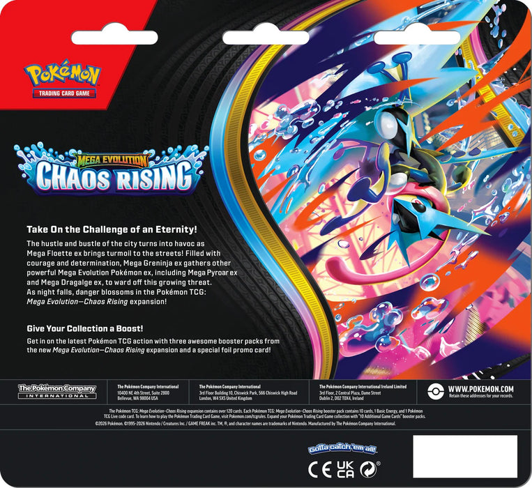 Pókemon TCG: Mega Evolutions 4 CAOS CRECIENTE - 3-PACK BLISTER (ESPAÑOL)