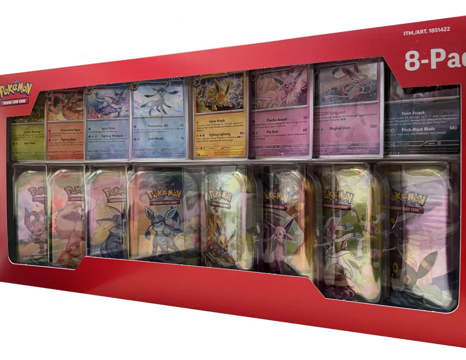 Pókemon TCG: Prismatic Evolution Pack 8 Tin edición Rosca de reyes Xd