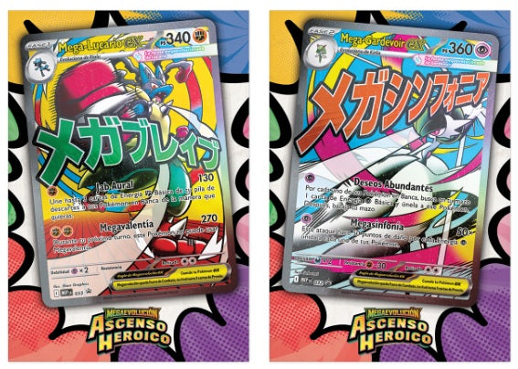 PREVENTA Pókemon TCG: Mega Evolutions 3- ASCENSO HEROICO - Colección Premium Poster Mega Lucario.