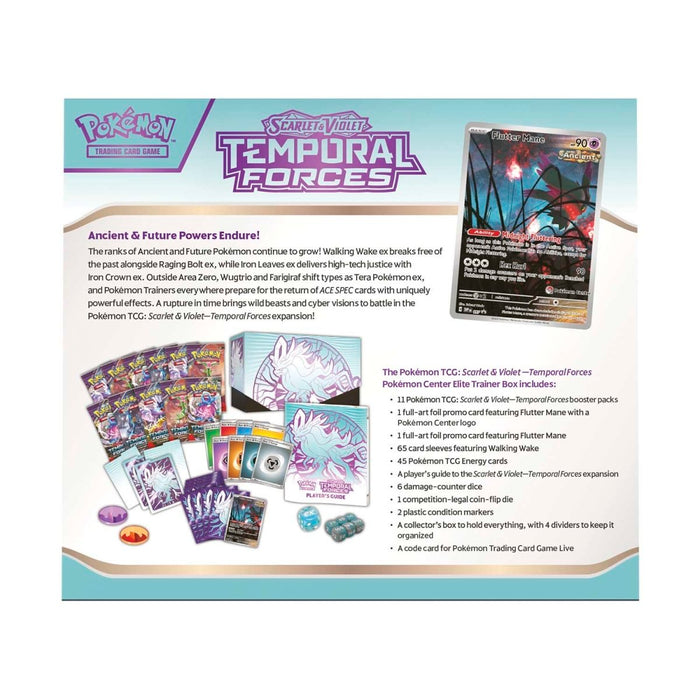 (Español) Pokémon TCG: ETBCaja de Entrenador Élite Pokémon de las Fuerzas Temporales Escarlata y Violeta (Walking Wake) (Español)