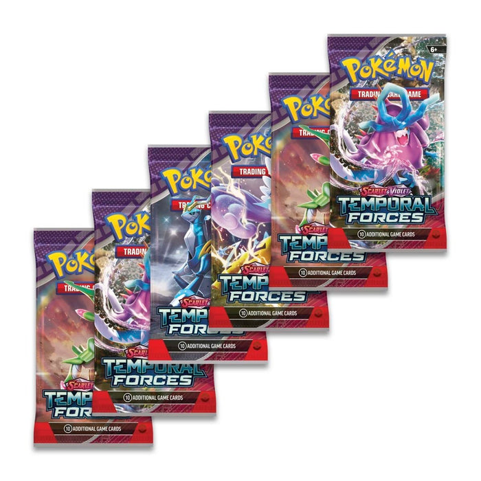 (ESPAÑOL) Pokémon TCG: Paquete de refuerzo de fuerzas temporales escarlata y violeta (6 paquetes) (ESPAÑOL)