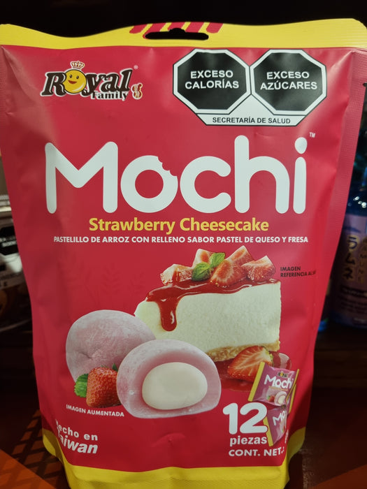 Mochi de pay de queso con fresa (Bolsa de 12)
