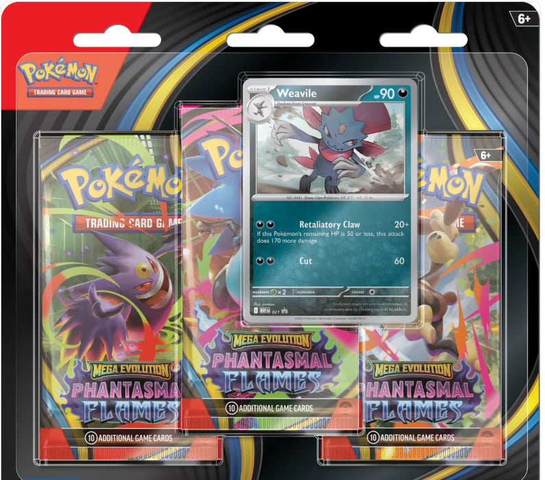 Pókemon TCG: Mega Evolutions 2 Phantasmal Flames Tri-Pack (Ingles)