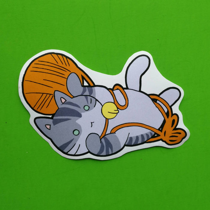 Sticker Gato con Estambre