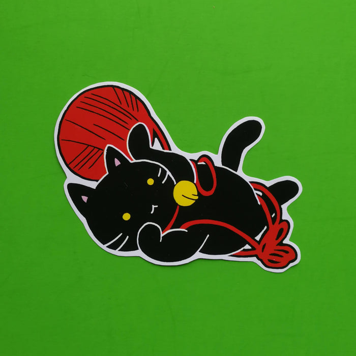Sticker Gato con Estambre